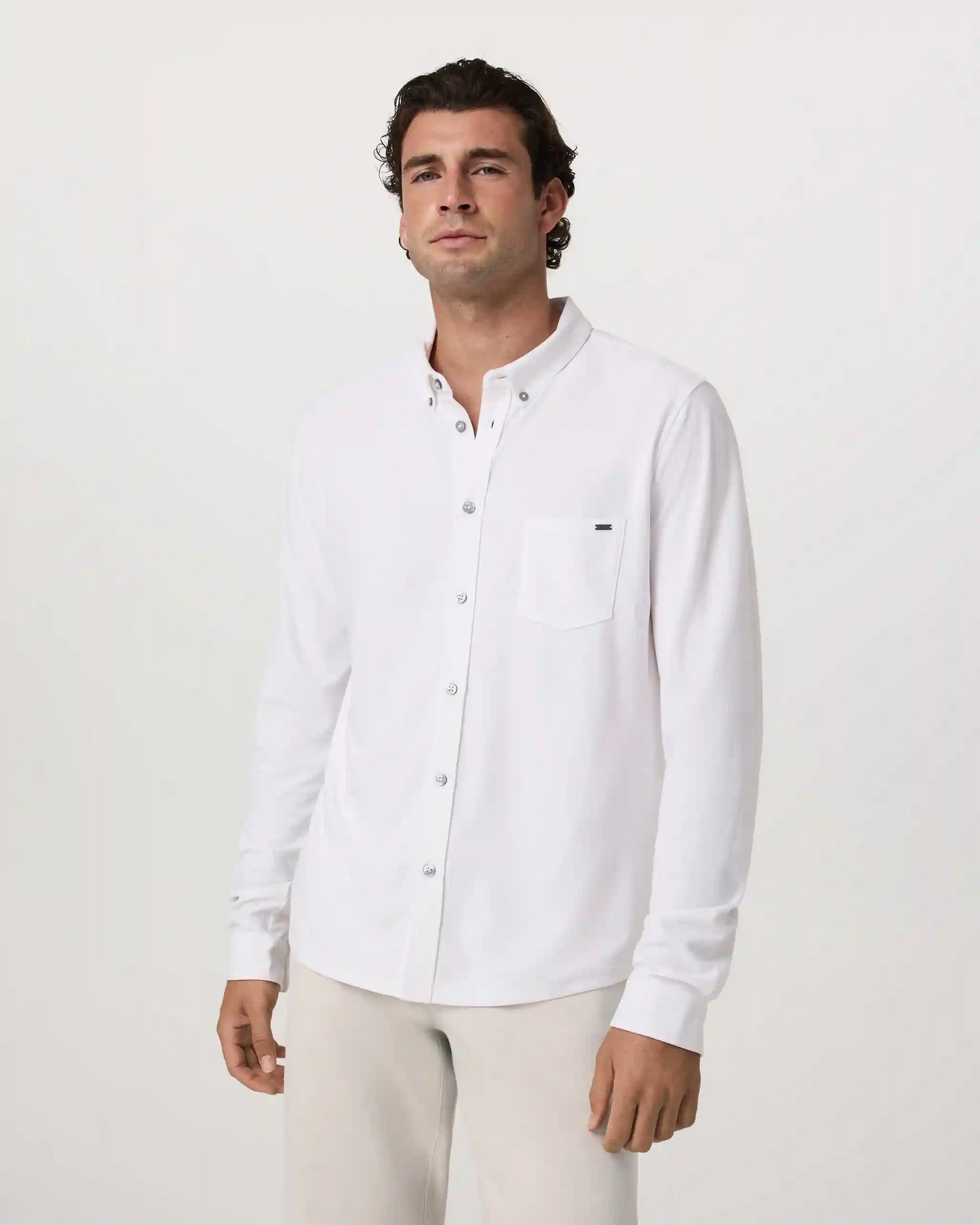 Long Sleeve Ace Button-Down | White