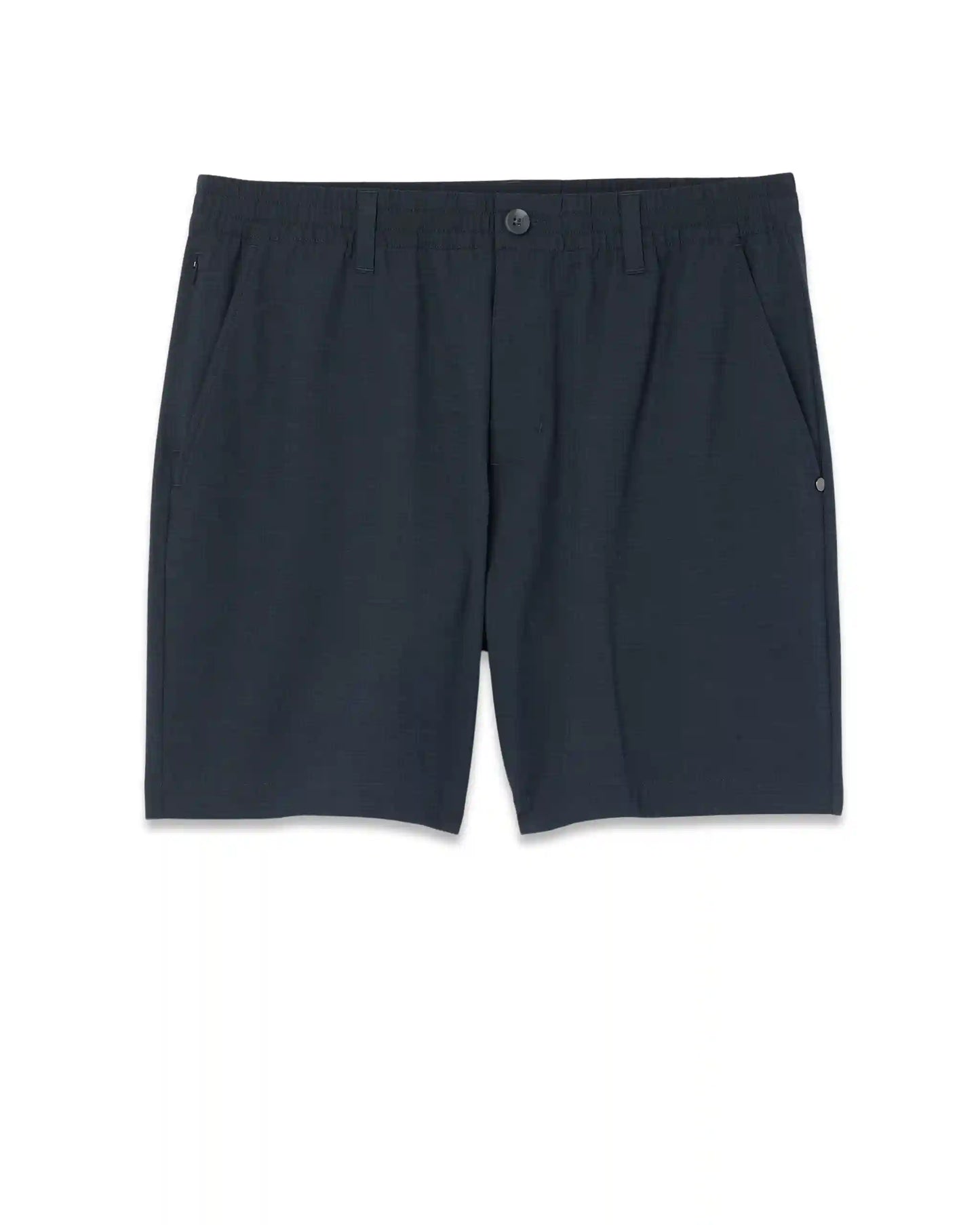 Aim Elastic Waist Short 7" | Navy Houndstooth Linen Texture