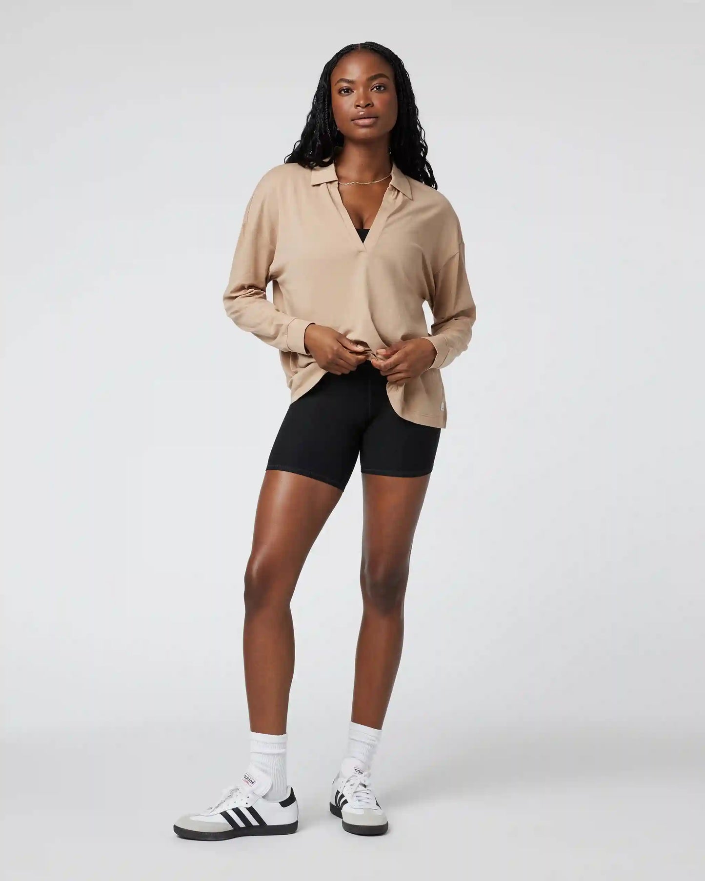 Long Sleeve Sutton Relaxed Polo | Coconut