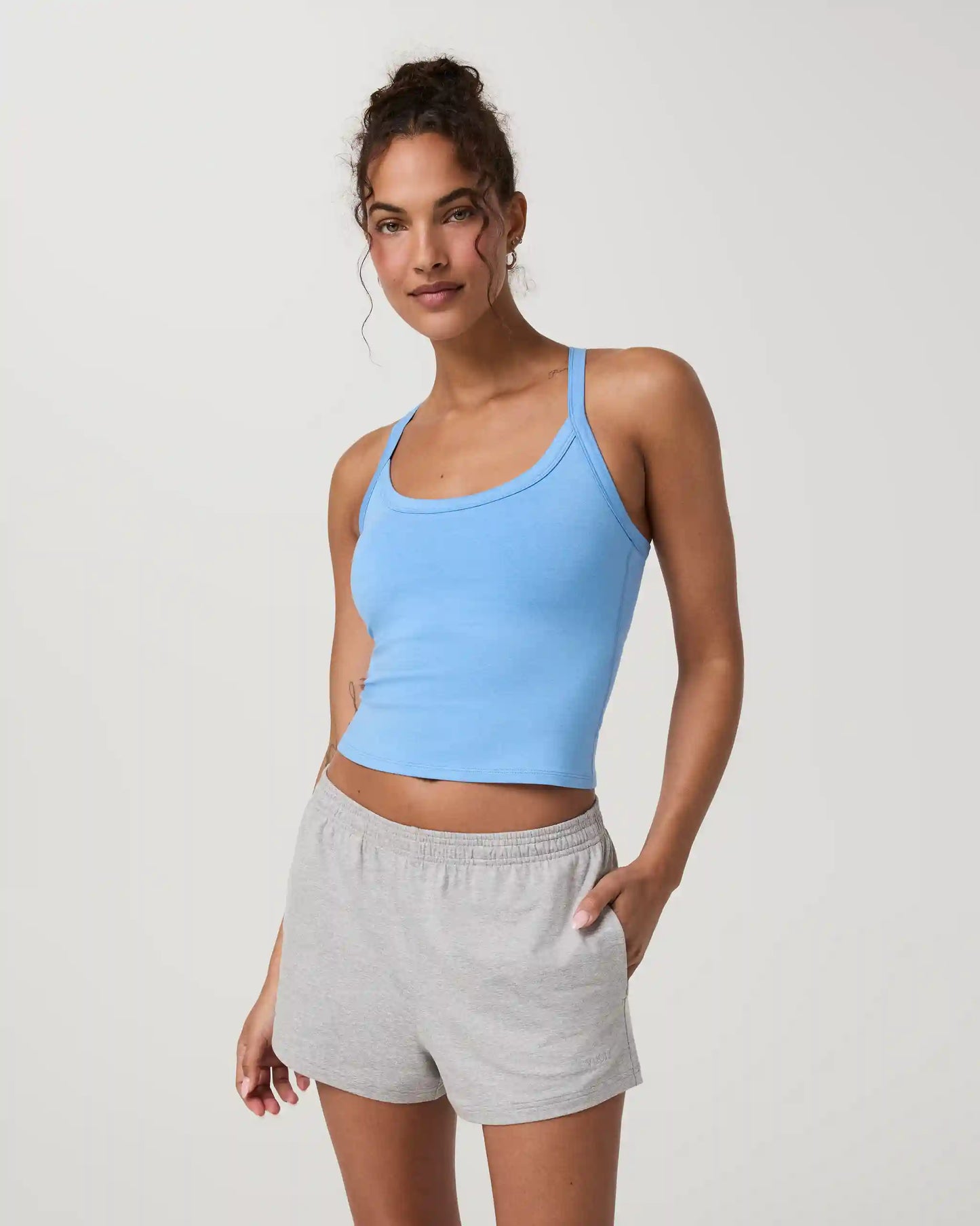 Halo Cross Back Tank | Oasis Blue Heather