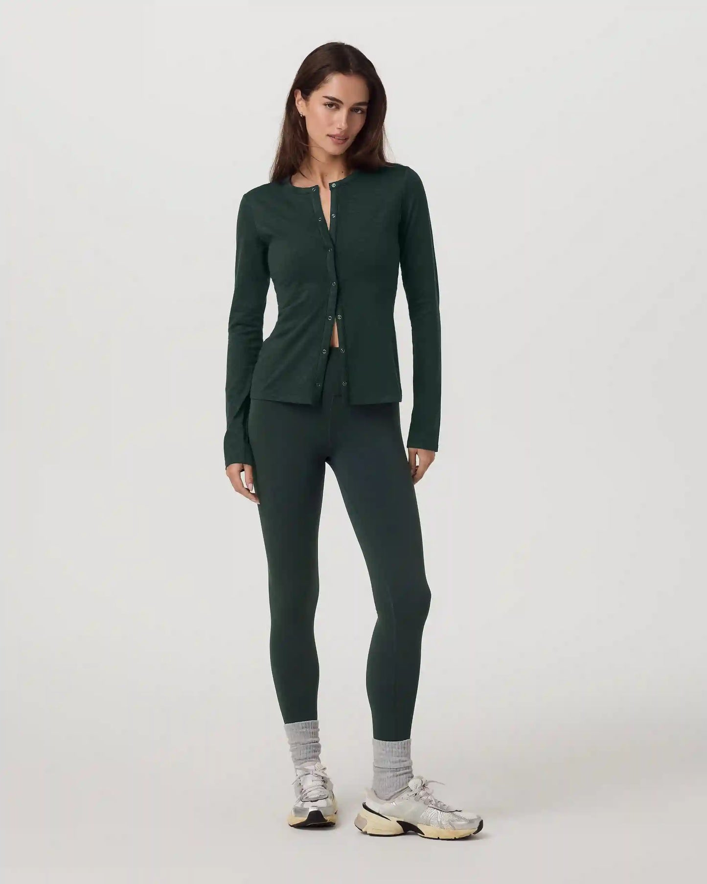 Long Sleeve Halo Snap Cardigan | Evergreen Heather