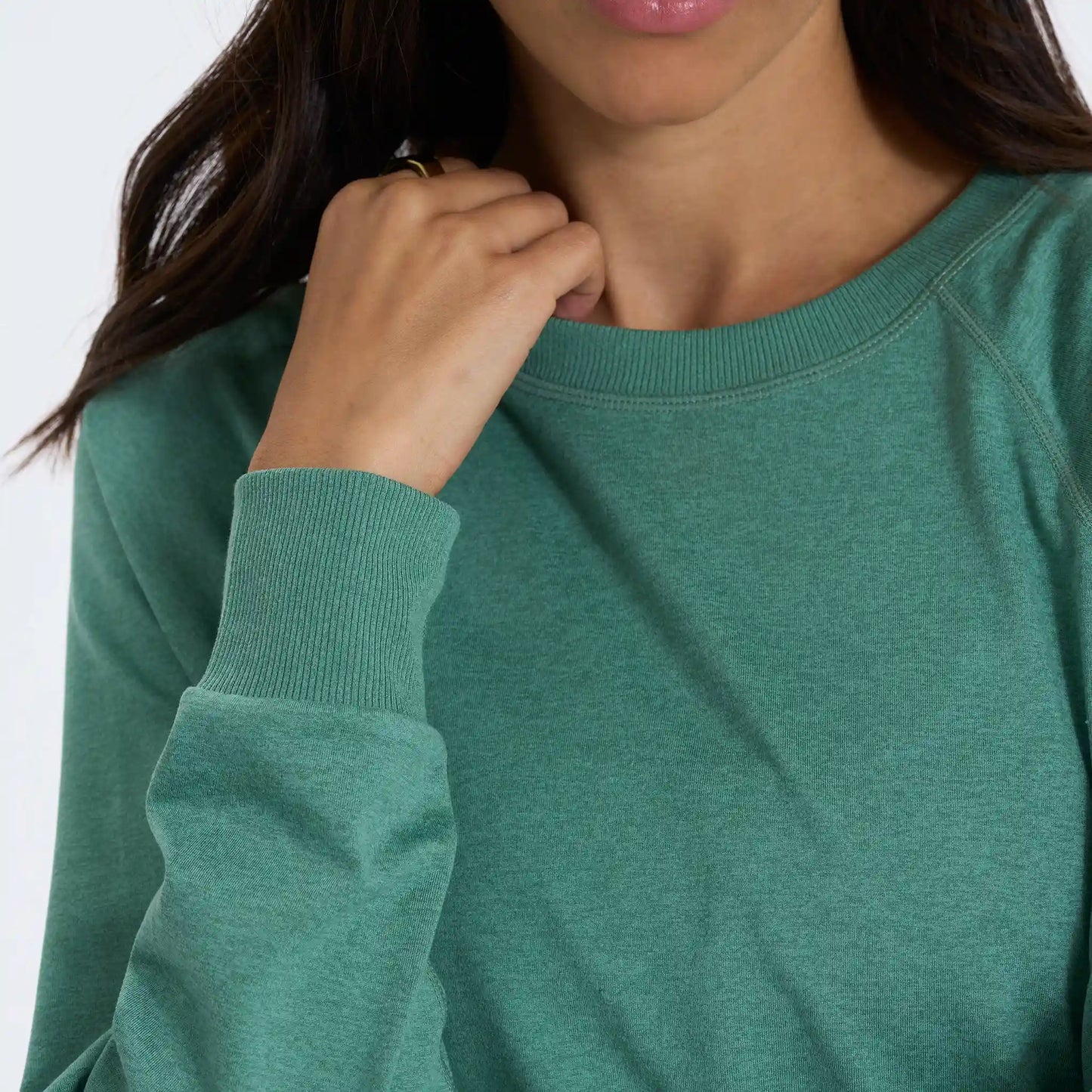 Long-Sleeve Halo Crew | Celadon Heather