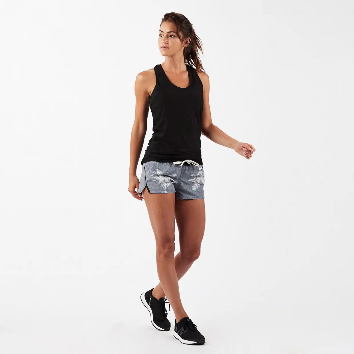 Clementine Short | Grey Linen Palm Frond