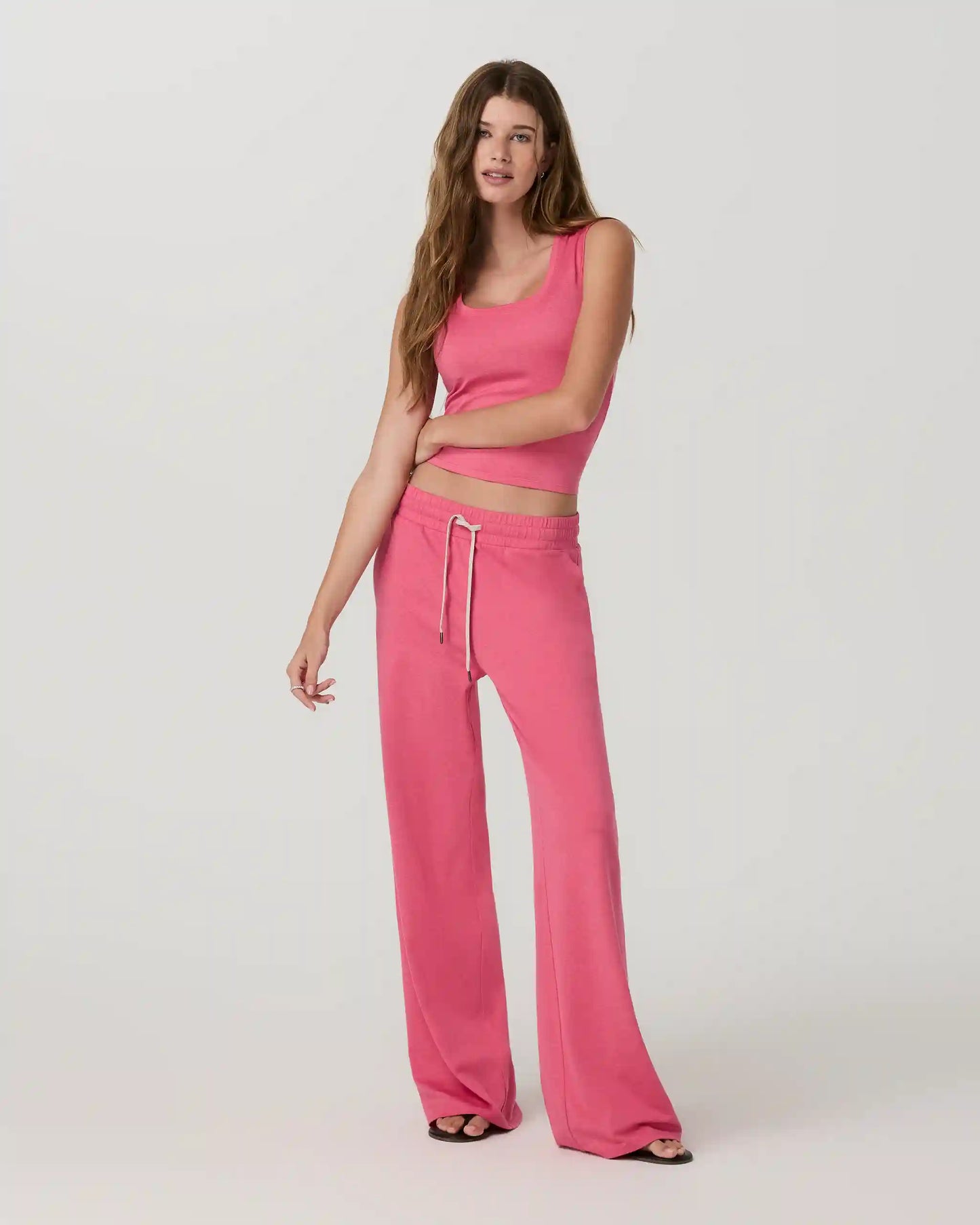 Halo Essential Wideleg Pant | Sunset Pink Heather