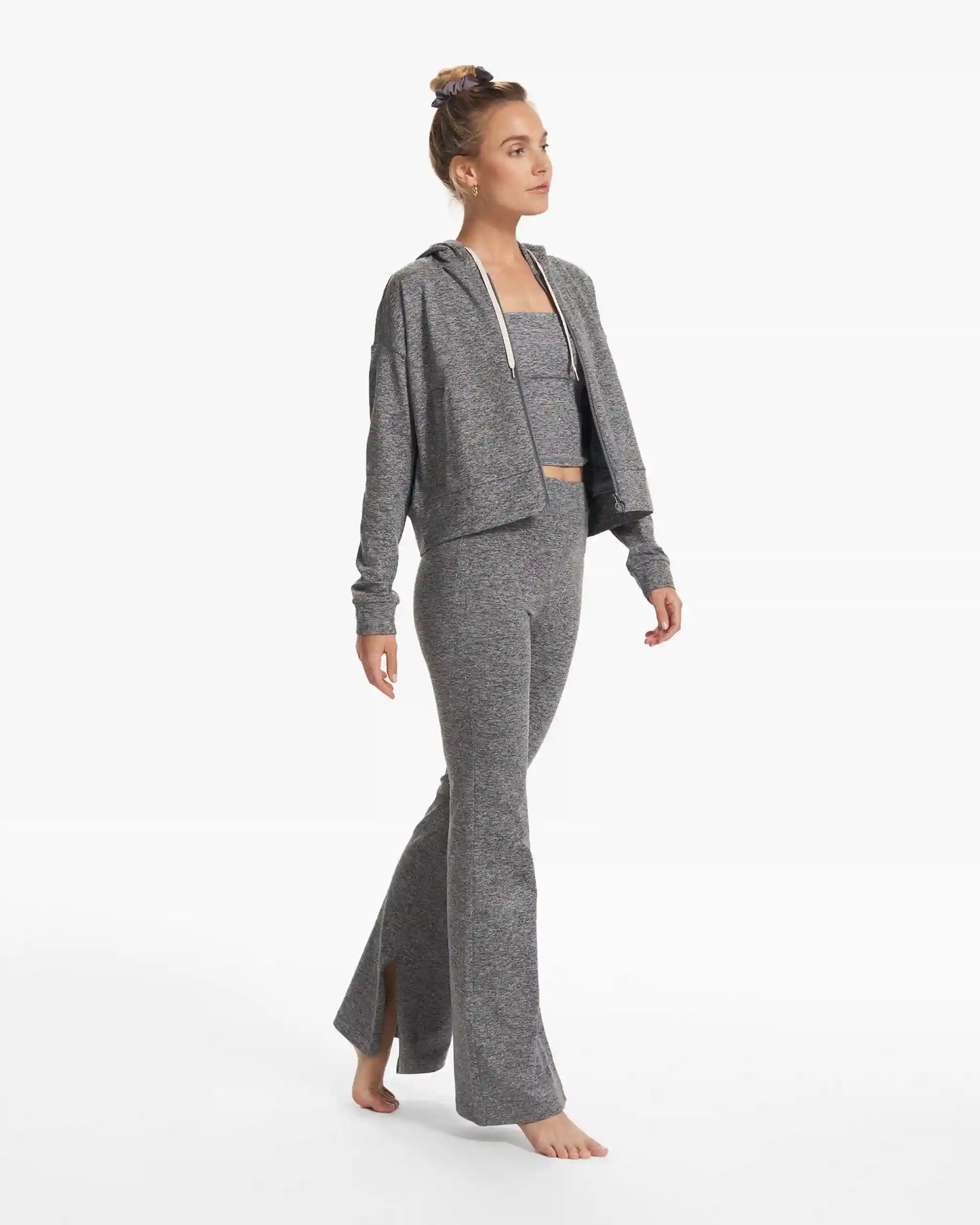 Granite High Waist Flare | Heather Grey
