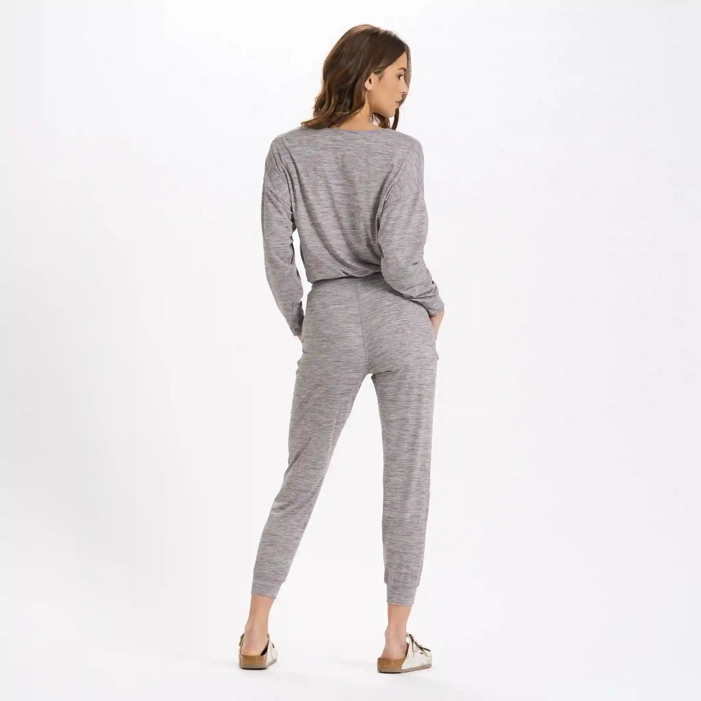 Long-Sleeve Lux Jumpsuit | Clay Heather