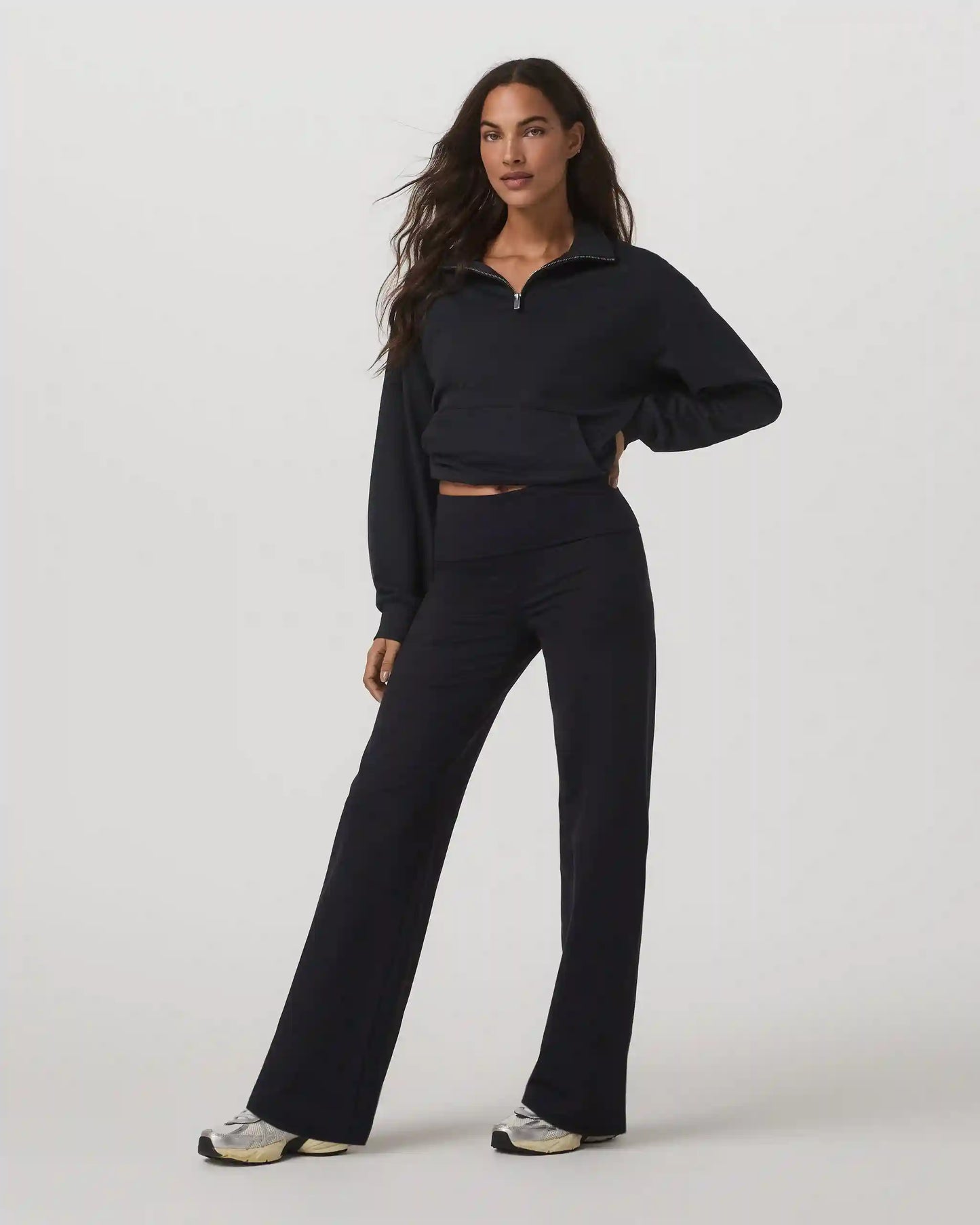 Granite Foldover Straight Leg | Black Heather
