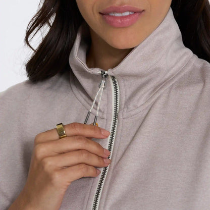 Halo Relaxed Half Zip | Oyster Heather