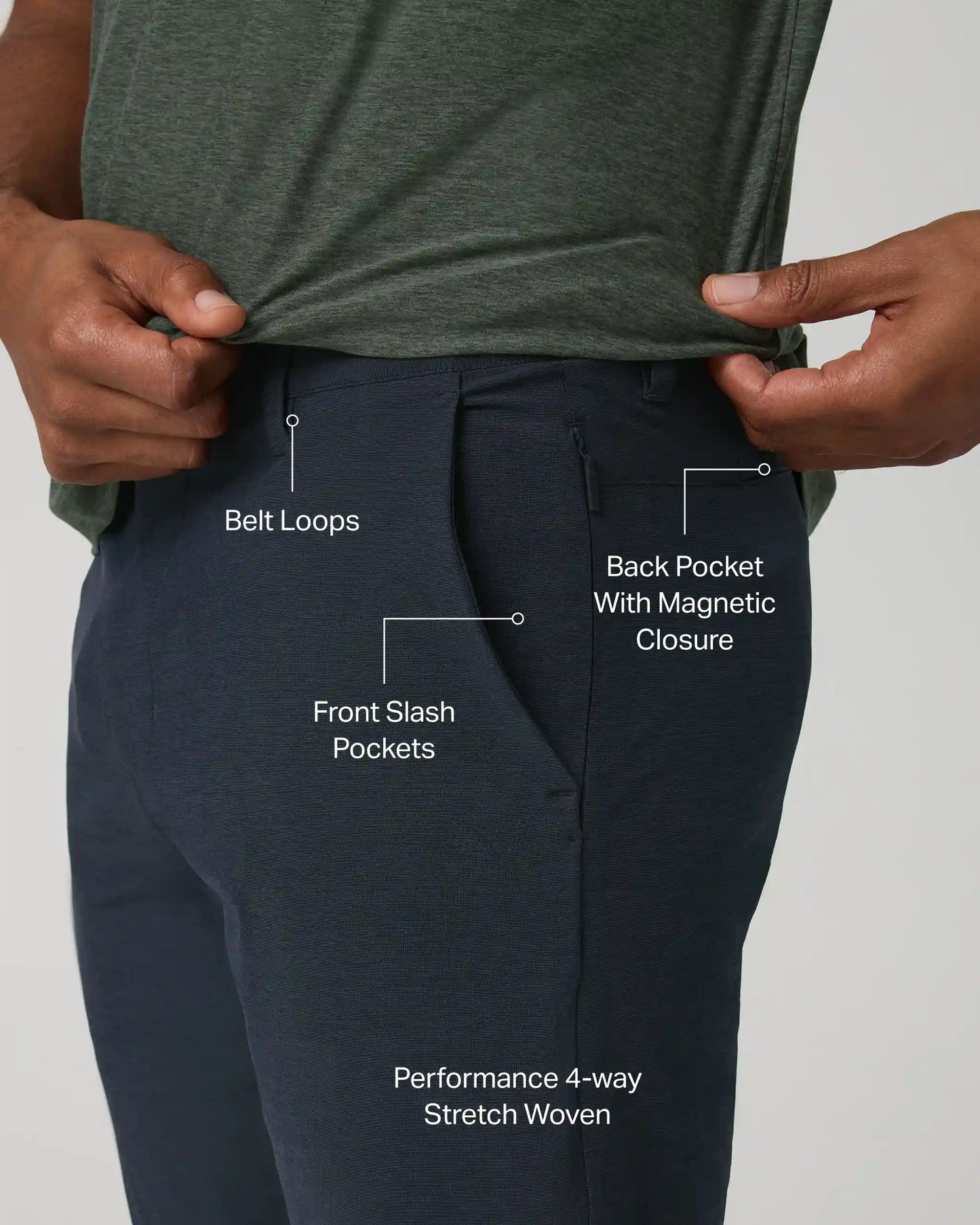 Aim Trouser Athletic Slim Fit 30” | Navy Linen Texture