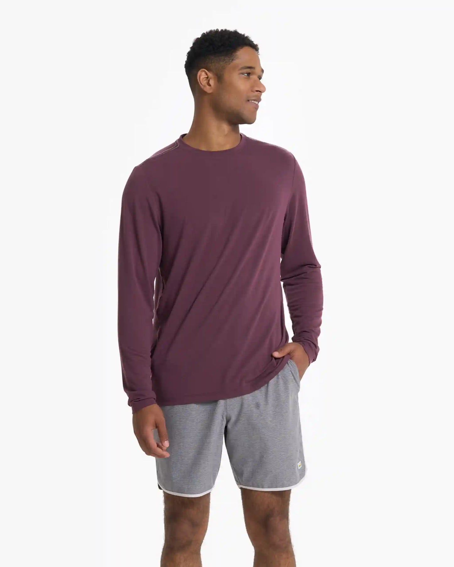 Long Sleeve Current Tech Tee | Chestnut