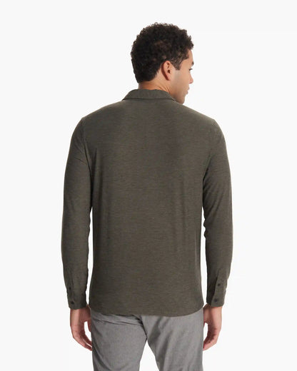Long Sleeve Strato Tech Polo | Balsam Heather