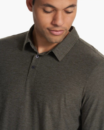 Long Sleeve Strato Tech Polo | Balsam Heather