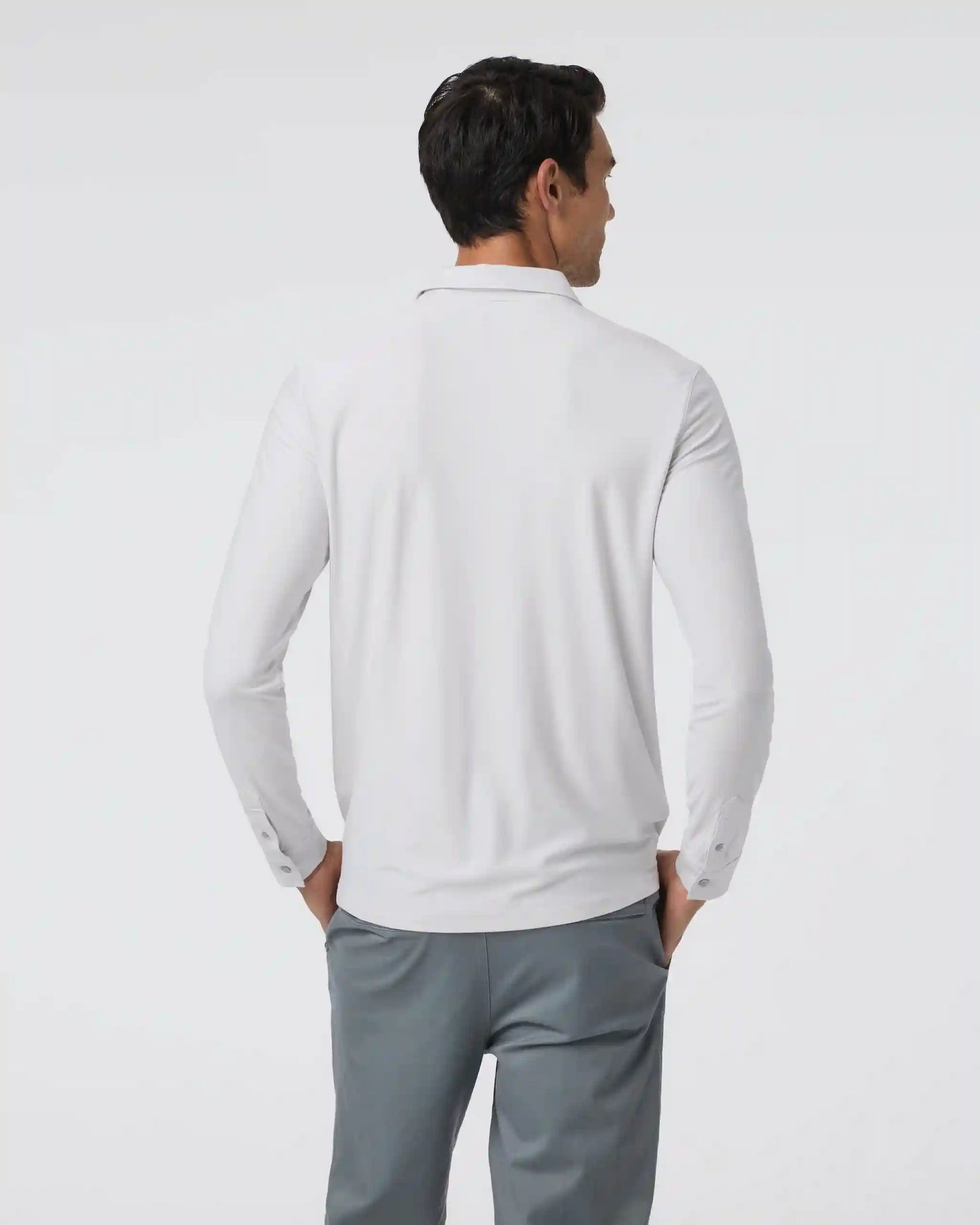 Long Sleeve Strato Tech Polo | Frost Grey Heather