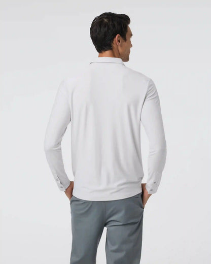 Long Sleeve Strato Tech Polo | Frost Grey Heather