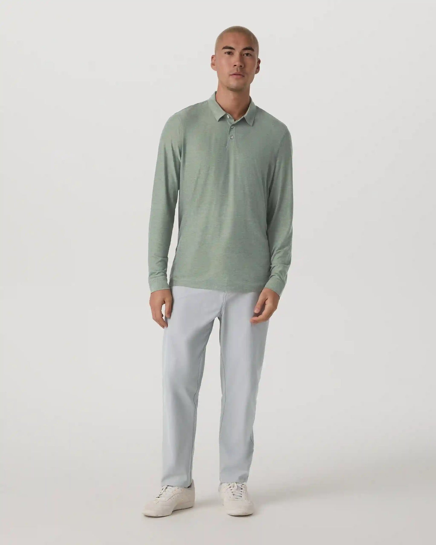 Long Sleeve Strato Tech Polo | Thyme Heather
