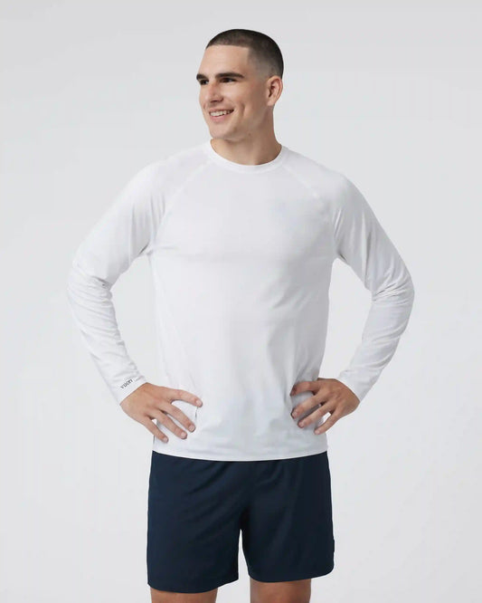 Long Sleeve Viewpoint Performance Tee | White