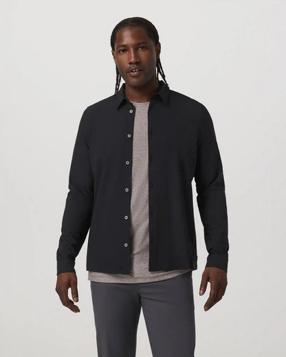 Long Sleeve Manhattan Button Down | Black