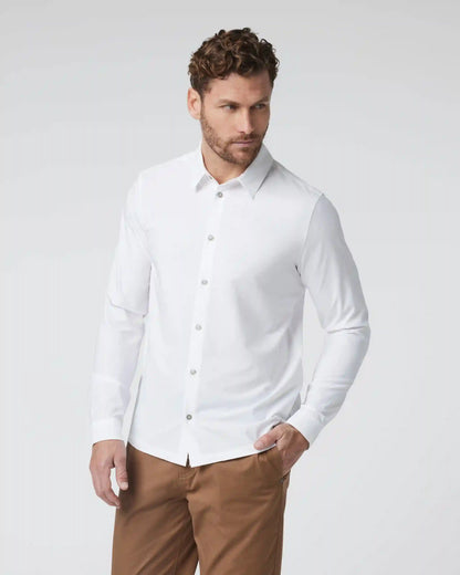 Long Sleeve Manhattan Button Down | White
