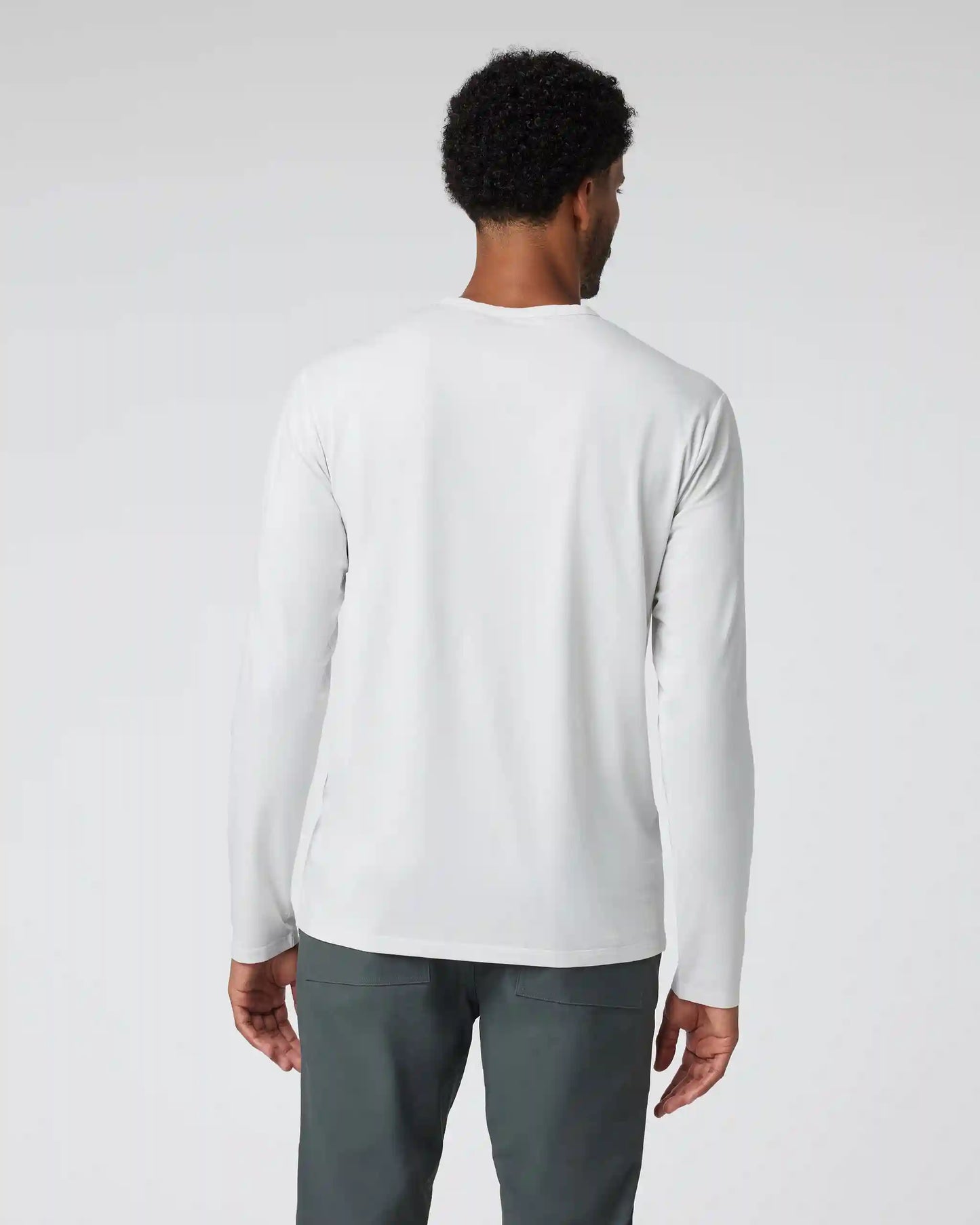 Long Sleeve Men's Feather Tee | Frost Grey
