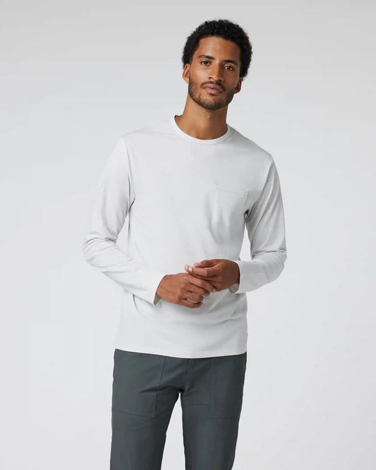 Long Sleeve Men's Feather Tee | Frost Grey