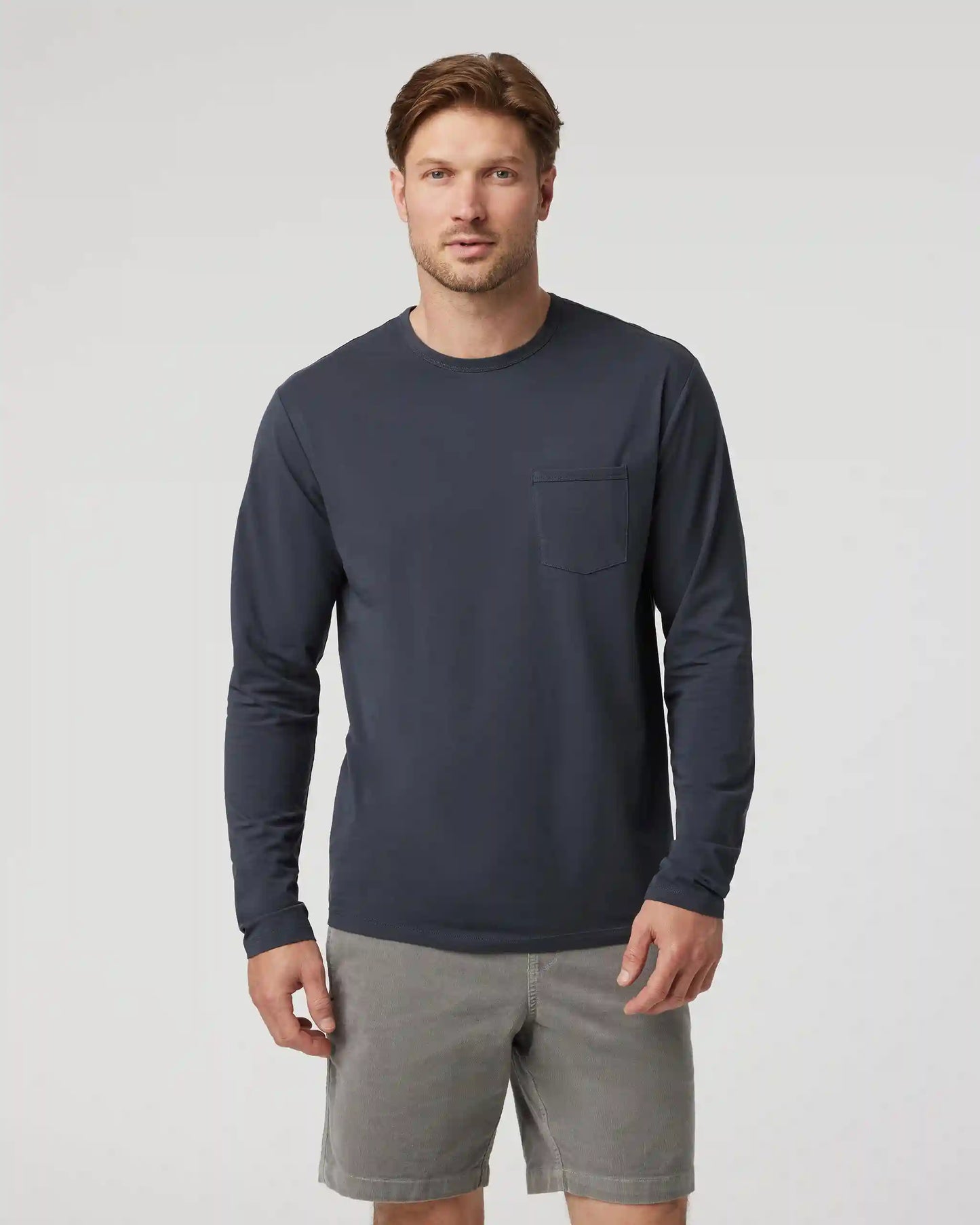 Long Sleeve Men's Feather Tee | Navy