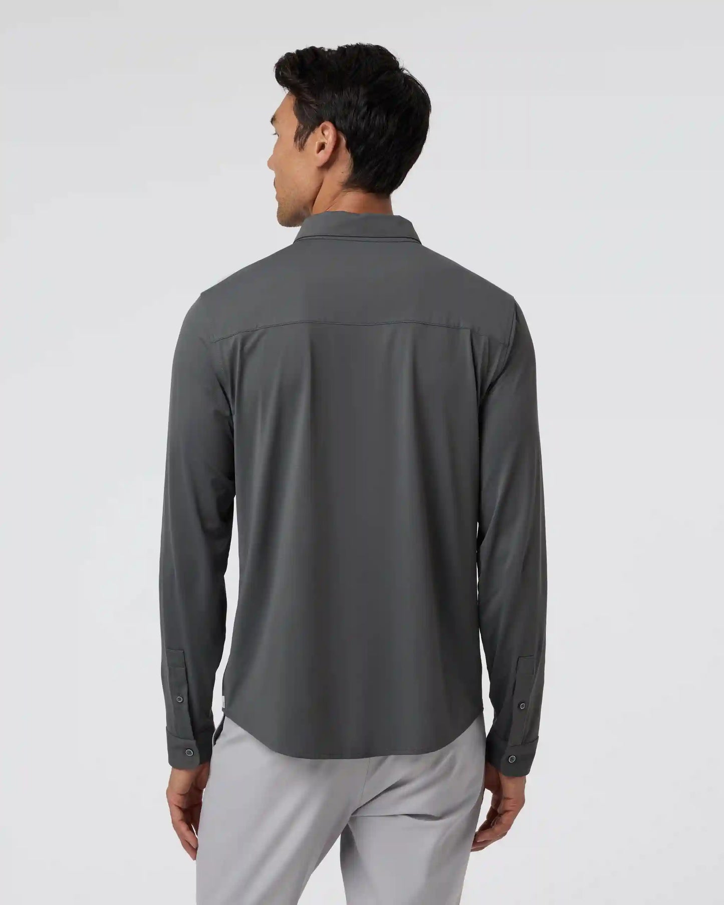 Long Sleeve TravelLite Button Down | Dark Pewter