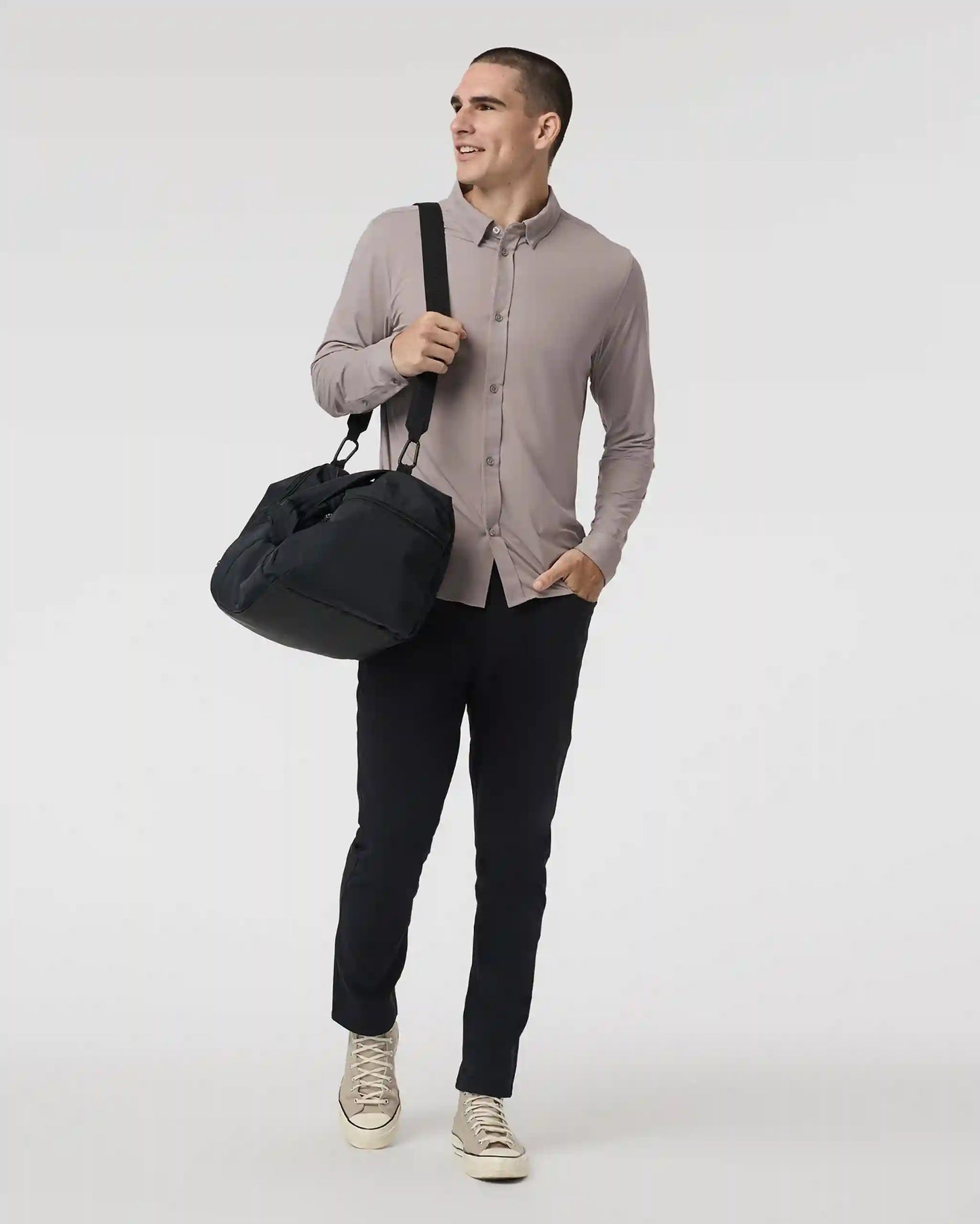 Long Sleeve TravelLite Button Down | Mocha