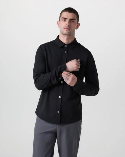 Long Sleeve North Beach Button Down | Black