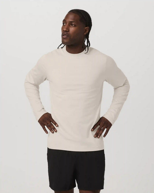 Long Sleeve Ponto Performance Tee | Oatmeal Heather