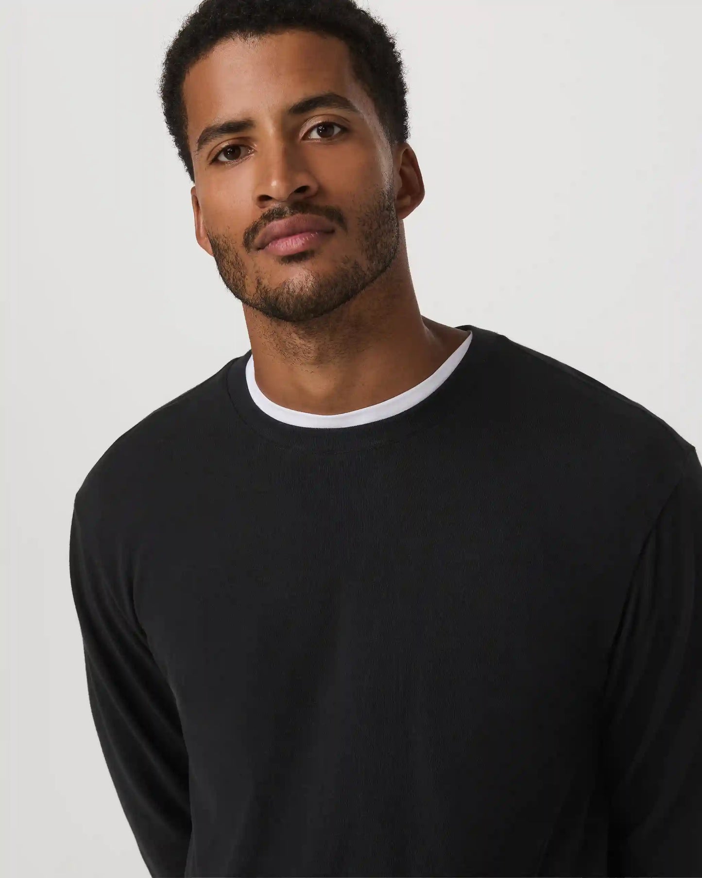 Long Sleeve Vuori Heavyweight Cotton Tee - Relaxed Fit | Black
