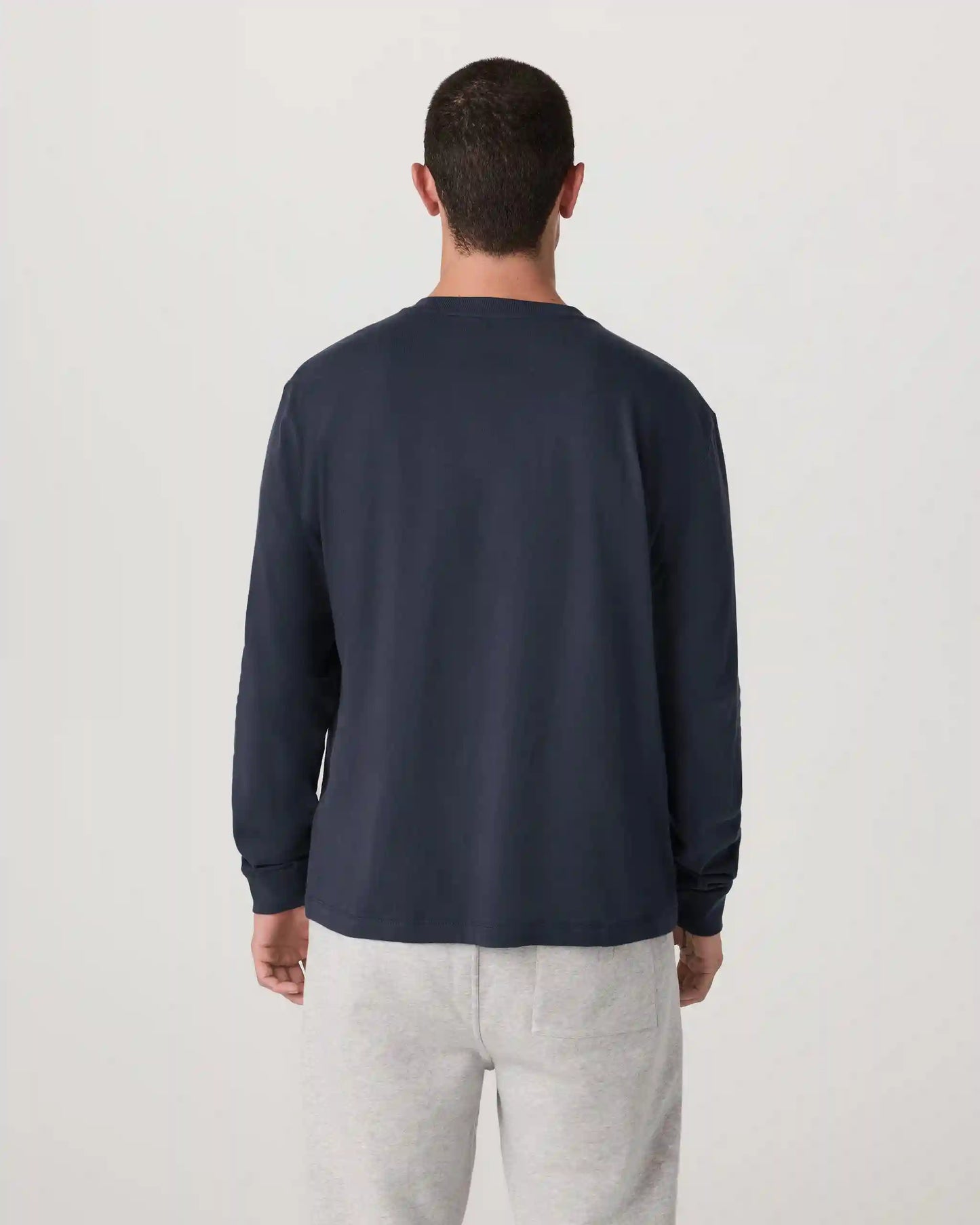 Long Sleeve Vuori Heavyweight Cotton Tee - Relaxed Fit | Navy