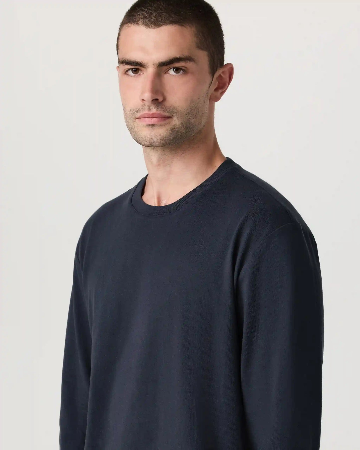 Long Sleeve Vuori Heavyweight Cotton Tee - Relaxed Fit | Navy