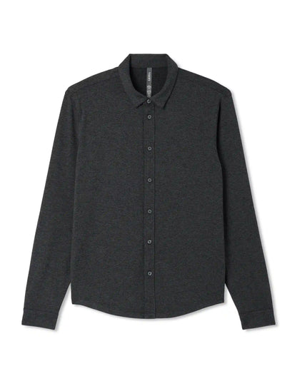 Long Sleeve Ponto Button Down Shirt | Charcoal Heather