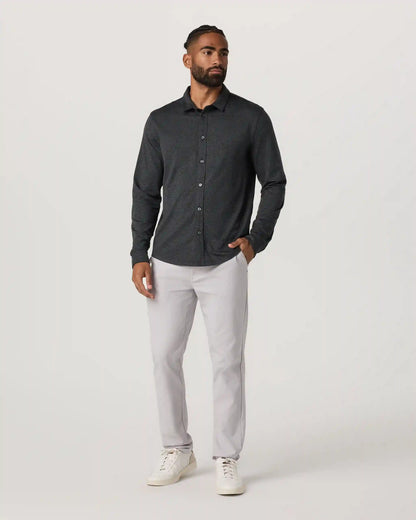 Long Sleeve Ponto Button Down Shirt | Charcoal Heather