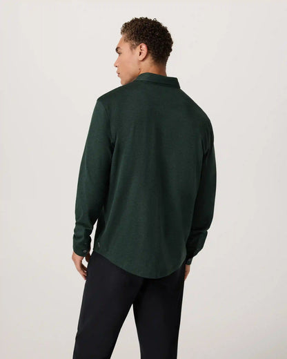 Long Sleeve Ponto Button Down Shirt | Evergreen Heather