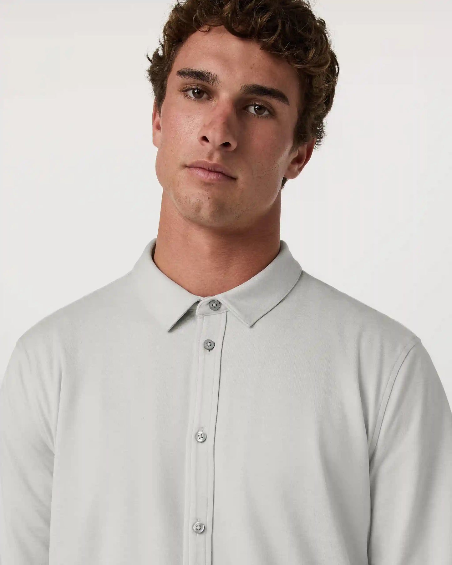 Long Sleeve Ponto Button Down Shirt | Salt Heather