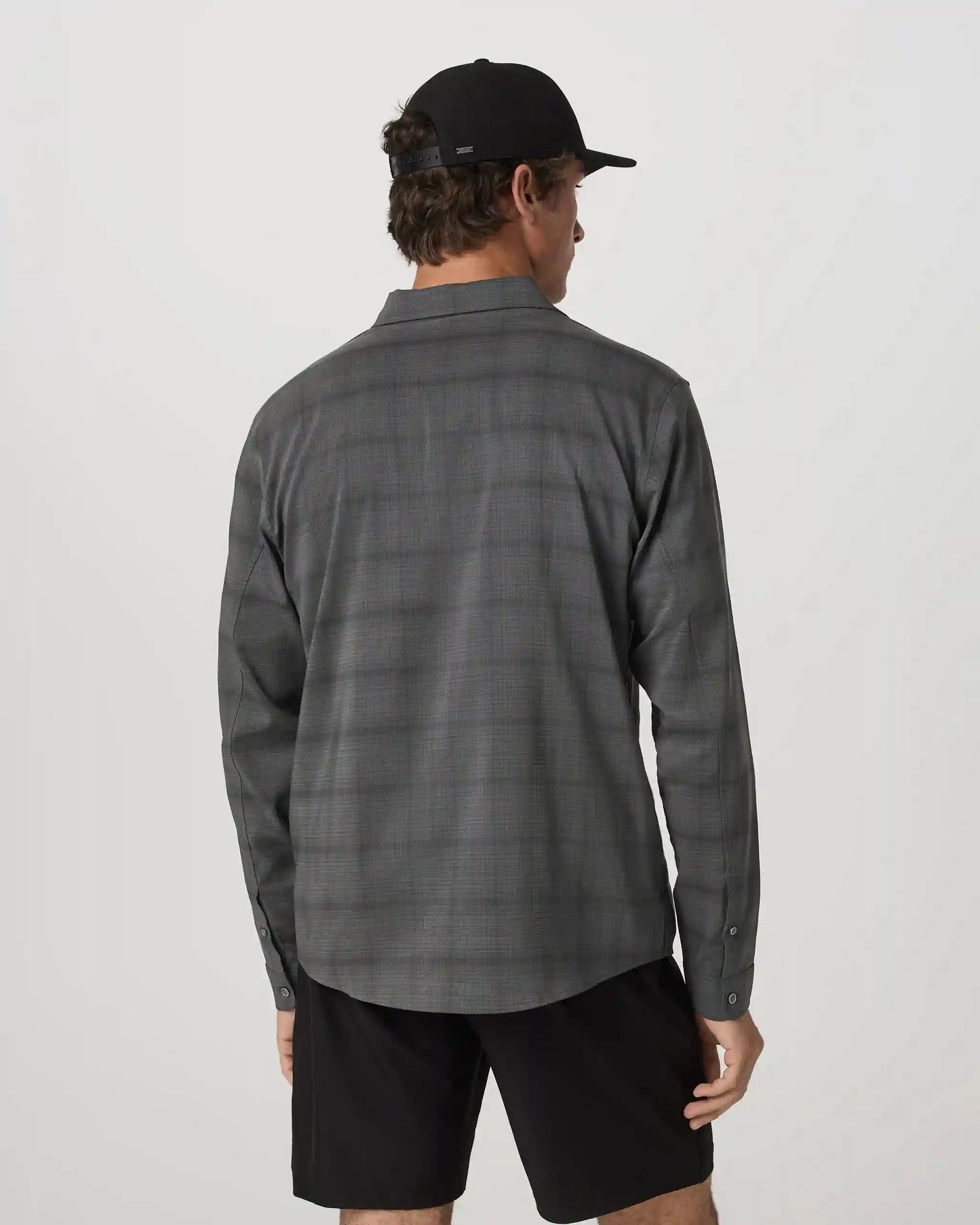 Long Sleeve Plaid Button Down Shirt | Dark Pewter