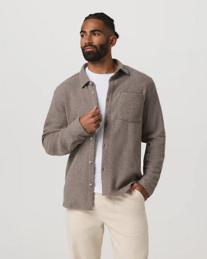 Long Sleeve Altitude Wool Button Down - Relaxed Fit | Phantom Grey