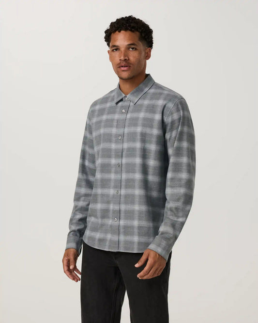 Long Sleeve Midweight Flannel Shirt | Grey Heather