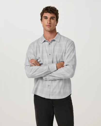 Long Sleeve Midweight Flannel Shirt | Sky Grey