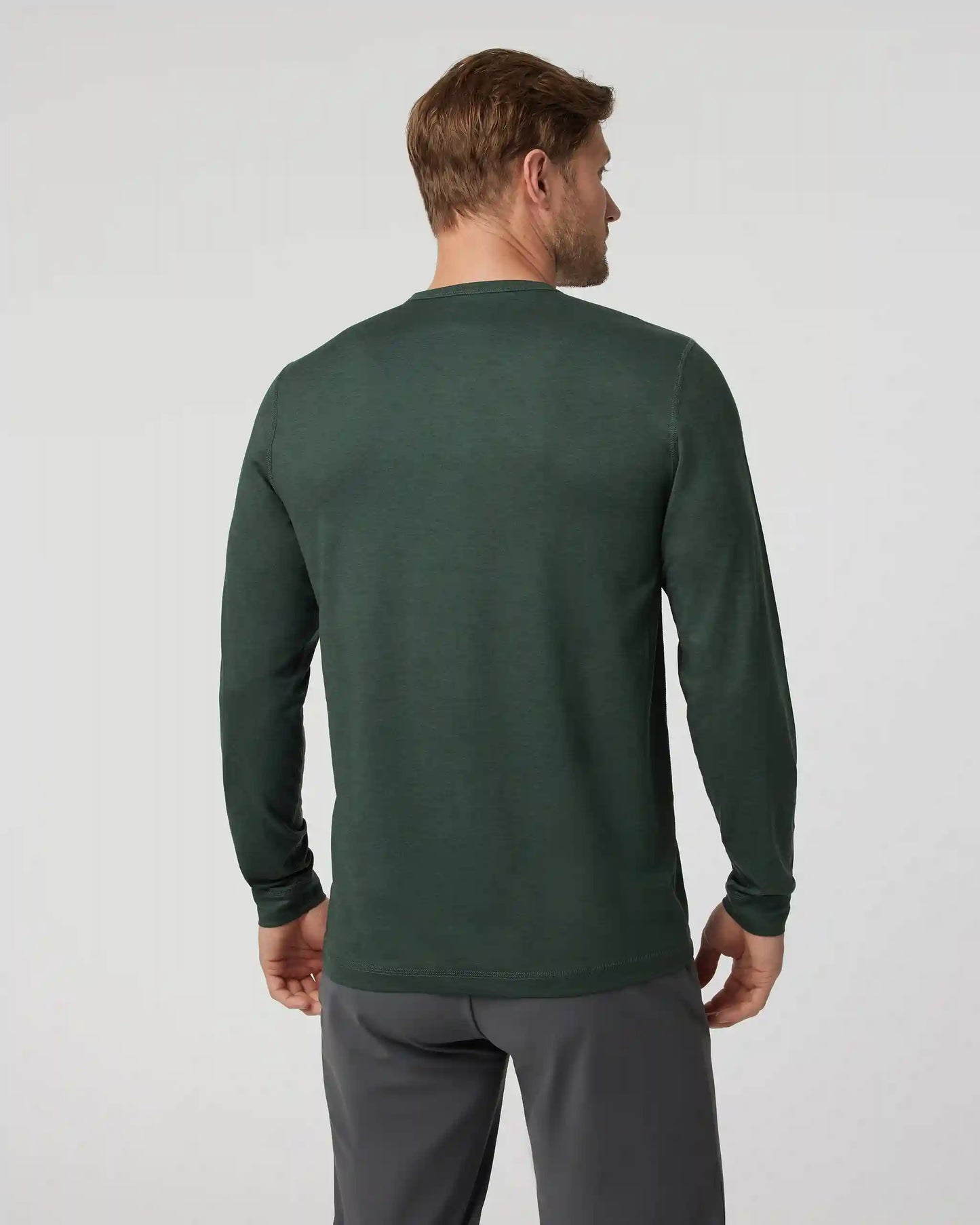 Long-Sleeve Ease Performance Henley | Aspen Heather