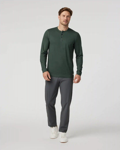 Long-Sleeve Ease Performance Henley | Aspen Heather