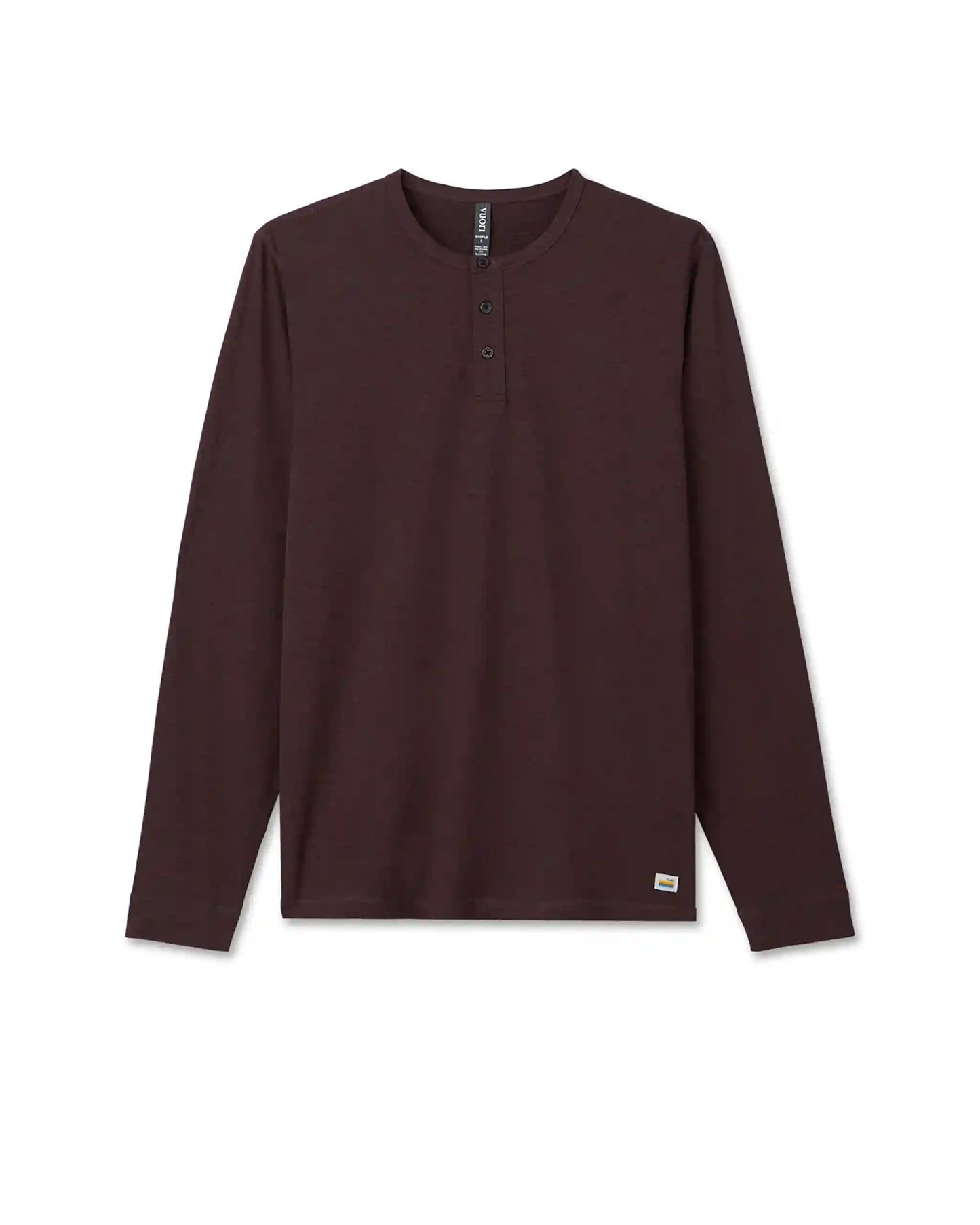 Long-Sleeve Ease Performance Henley | Mahogany Heather