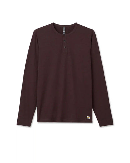 Long-Sleeve Ease Performance Henley | Mahogany Heather