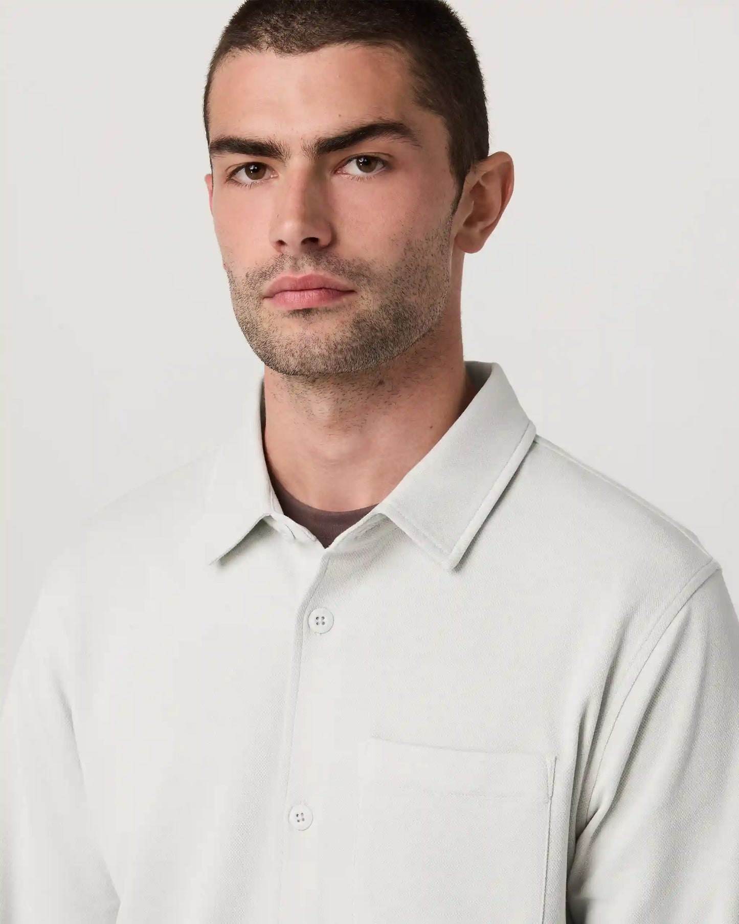 Long Sleeve Jeffreys Button Down Overshirt | Winter Grey Heather