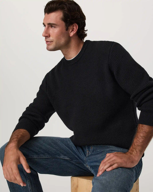 Denver Waffle Crew Sweater | Black