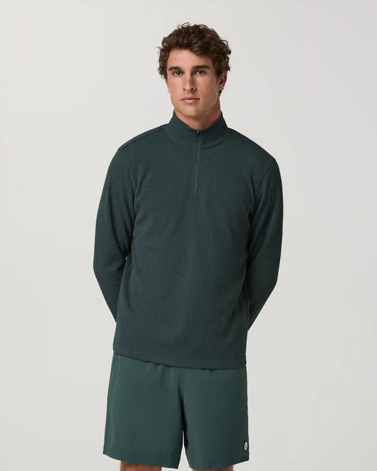 Lightweight Tech Waffle Quarter Zip | Hemlock