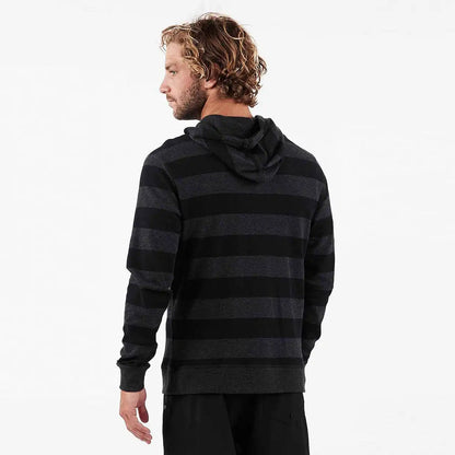 Clark Hoodie | Black Heather Stripe