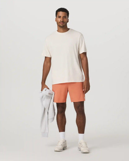 Banks Session Short Unlined 7" | Washed Brick Linen Texture