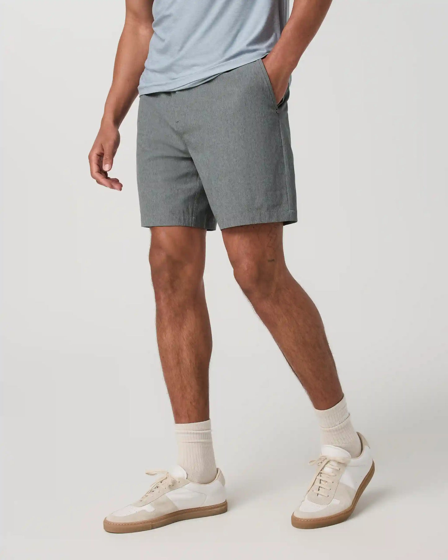 Aim Elastic Waist Short 7" | Concrete Linen Texture